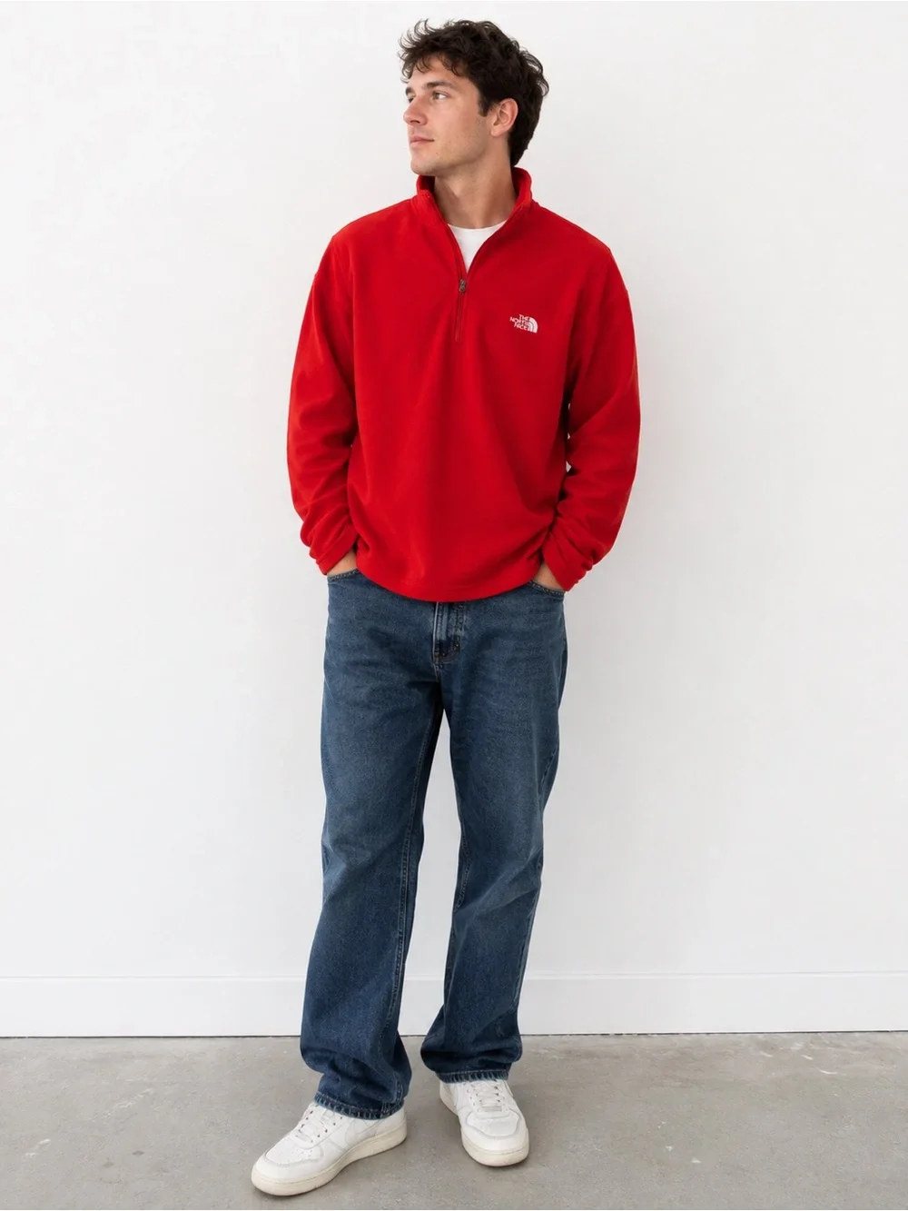 The North Face Red 1/4 Zip Fleece Pullover Men’s Large Outdoor